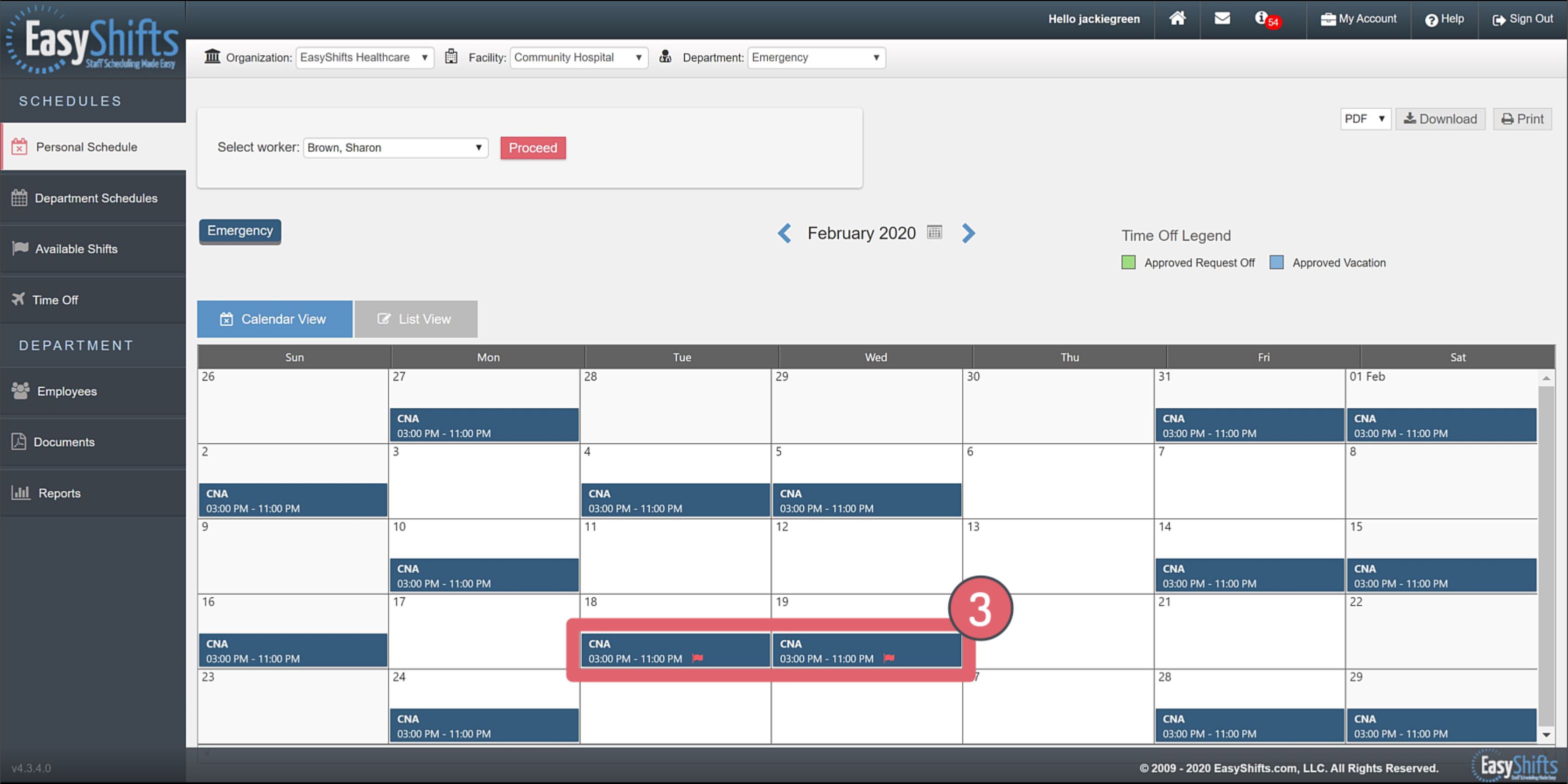 EasyShifts Online Help Pick Up A Shift From CoWorker